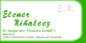 elemer mihalecz business card